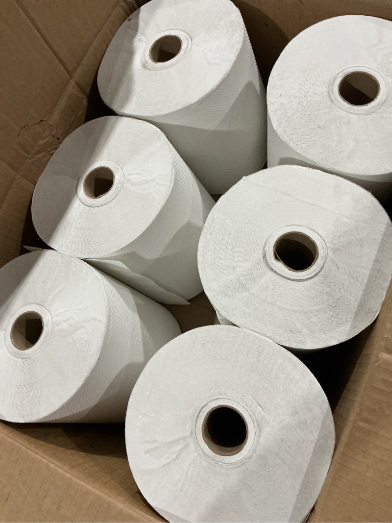Condition photo showing Good Condition for tork matic paper hand towel roll white h1, universal, 100% recycled fiber, 6 rolls x 700 ft, 290089 white 6 hand towel rolls x 700 ft advanced hand towel