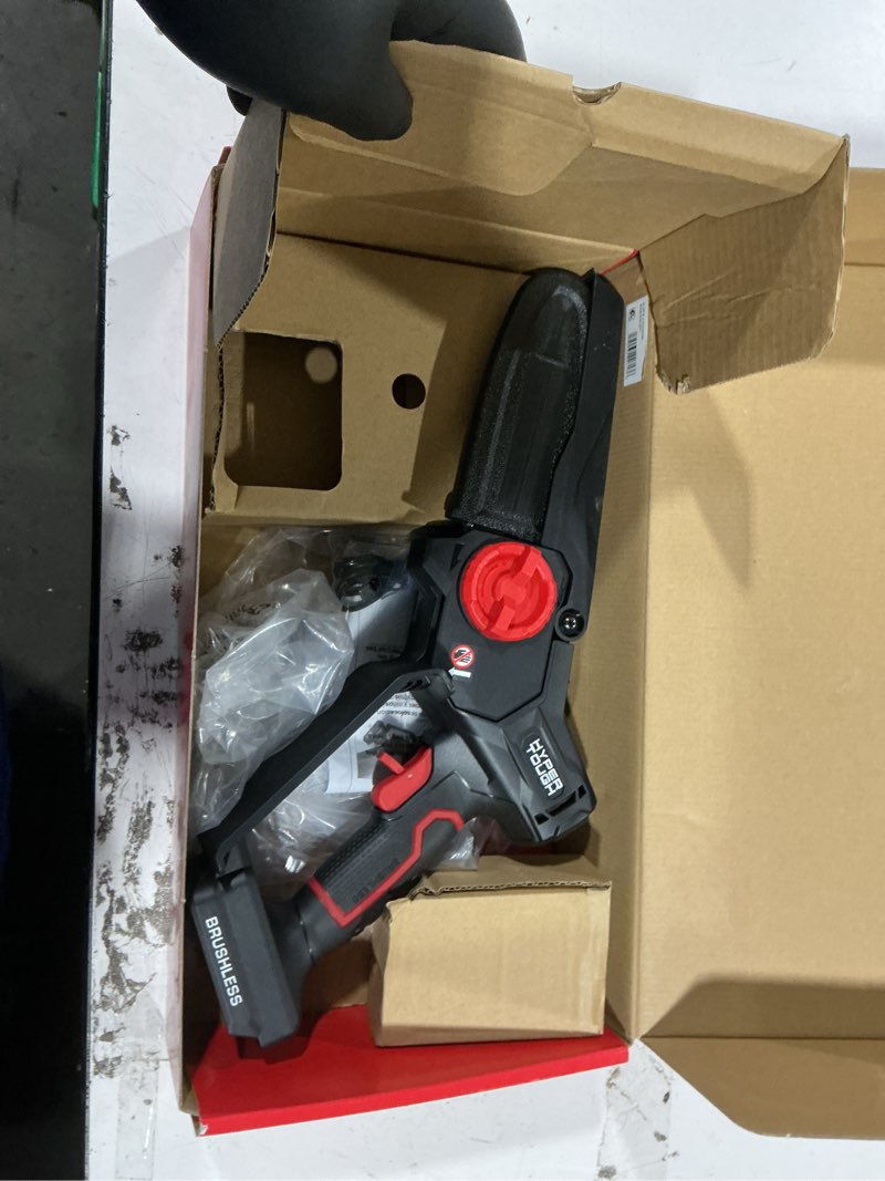 Condition photo showing Good Condition for hyper tough 6" 20v brushless cordless pruner saw with 20v max 2.0ah battery and charging cable