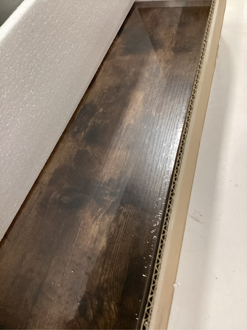 Condition photo showing Good Condition for Floating Shelves for Wall, 28 Inch Floating Shelves Set of 2, Wall Mounted Rustic Wood Shelf for Bathroom, Living Room, Bedroom and Kitchen, Hanging Shelf for Storage, Books, Home Decor, Rustic Brown Rustic Brown 27.5 Inch, Set of 2