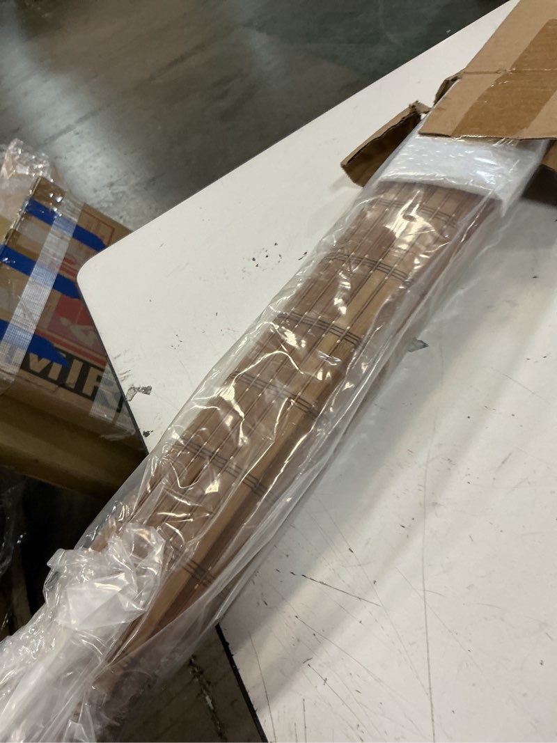 Condition photo showing Good Condition for lazblinds cordless bamboo blinds, roll up shades for windows, light filtering hanging window blinds, bamboo shades for patio indoor/outdoor porch, 33'' w x 48'' h, brown206 brown206 33'' w x 48'' h