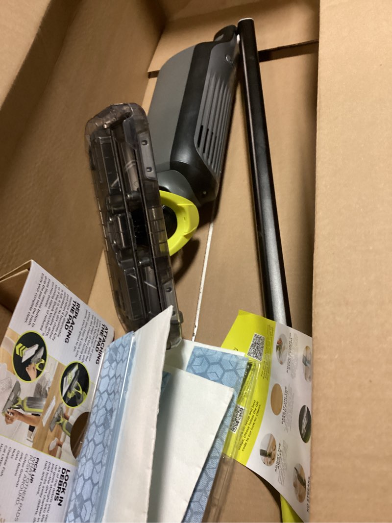 Condition photo showing As Is for Shark VACMOP Cordless Hard Floor Cleaner, Vacuum and Spray Mop, Powerful Suction, Lightweight, LED Headlights, Includes 4 Disposable Pads, 12oz Multi-surface Cleaning Solution, Gray, VM252 Gray - 4 Pads