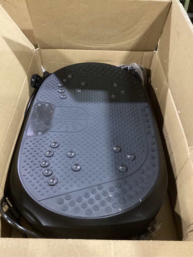Condition photo showing Good Condition for vibration plate exercise machine, vibrating fitness platform for lymphatic drainage, full body shaker workout equipment, bluetooth power shaping vibrate plate, board sport for home exercise gym black