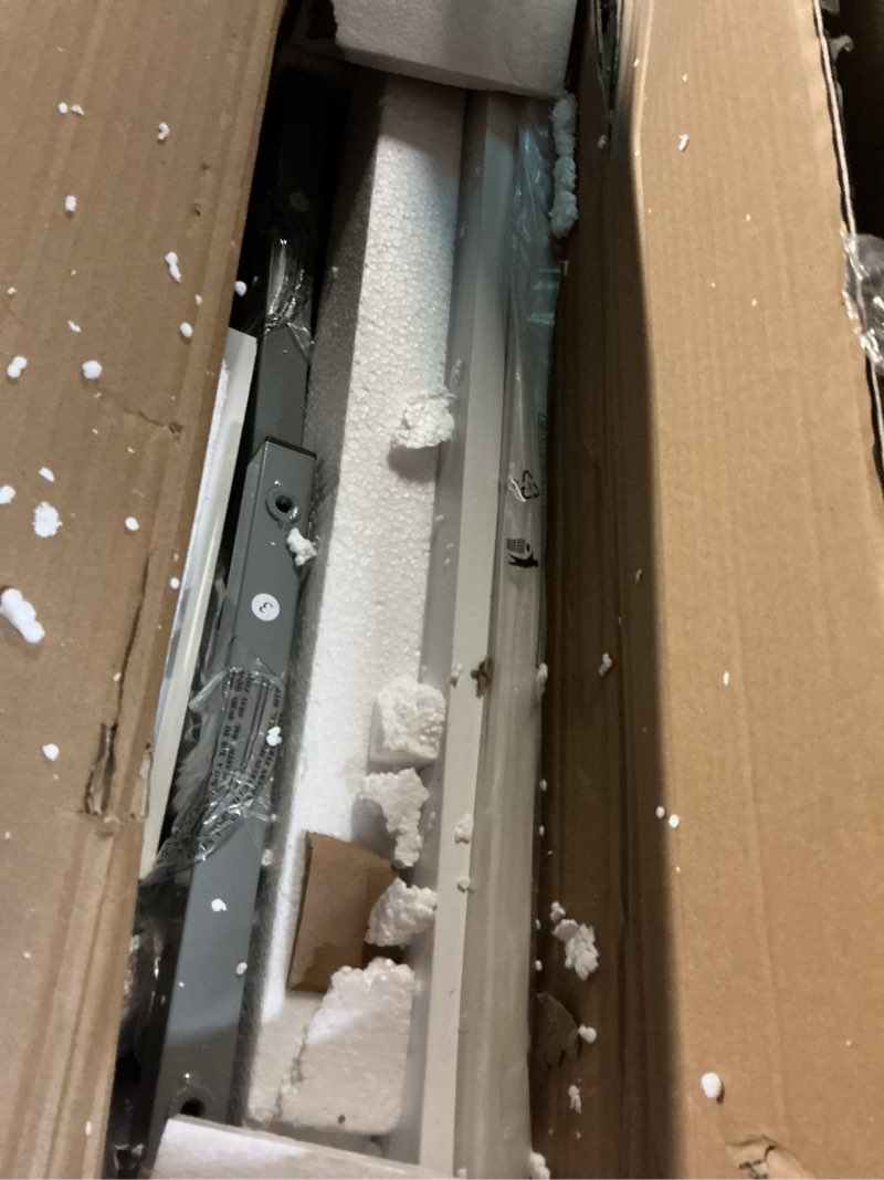 Condition photo showing item condition for Sew Ready Studio Designs Mobile Folding Cutting (36?H) in Silver/White Craft Table, Large Fixed Height 36"- No Drawers