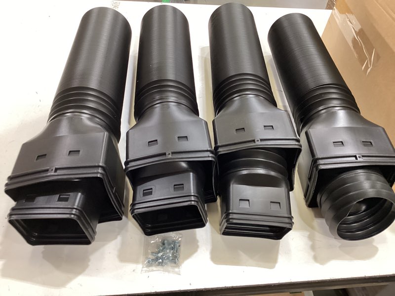 Condition photo showing Good Condition for plusgutter black-2pack rain gutter downspout extensions flexible, drain downspout extender,down spout drain extender, gutter connector rainwater drainage,extendable from 21 to 68 inches