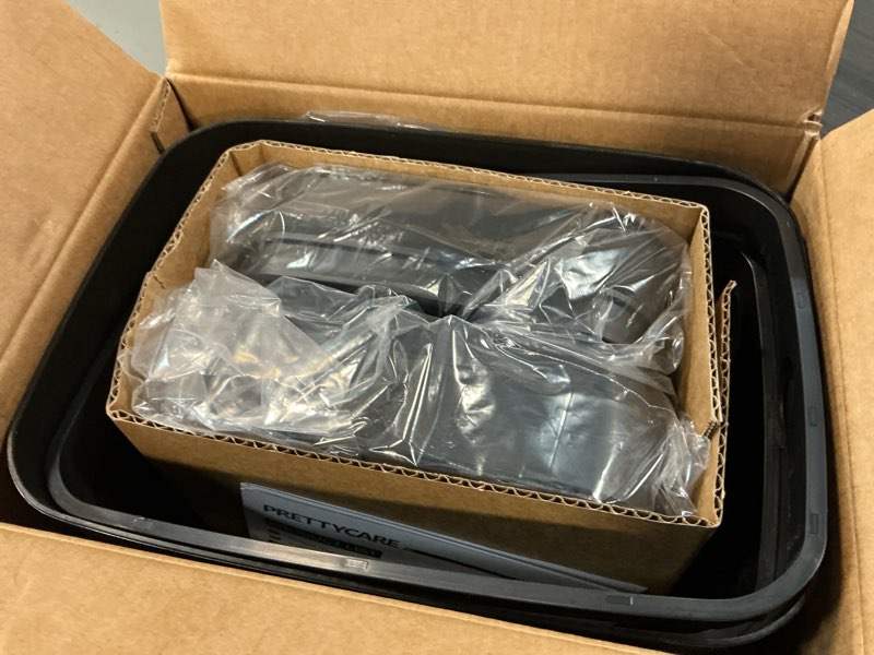 Condition photo showing Good Condition for 2 pack 2.7 gal bathroom trash can with lid, automatic trash can small smart garbage can touchless, slim motion sensor waterproof plastic trash bins for bedroom office kitchen toilet black black 2.7 gal