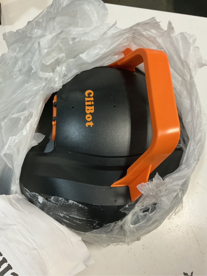 Condition photo showing As Is for s1 cordless pool vacuum, automatic pool cleaner robot with 120 min runtime, powerful dual-motor, auto park, 2 cleaning paths, for above ground pools and flat in-ground pools up to 850 sq.ft black and orange