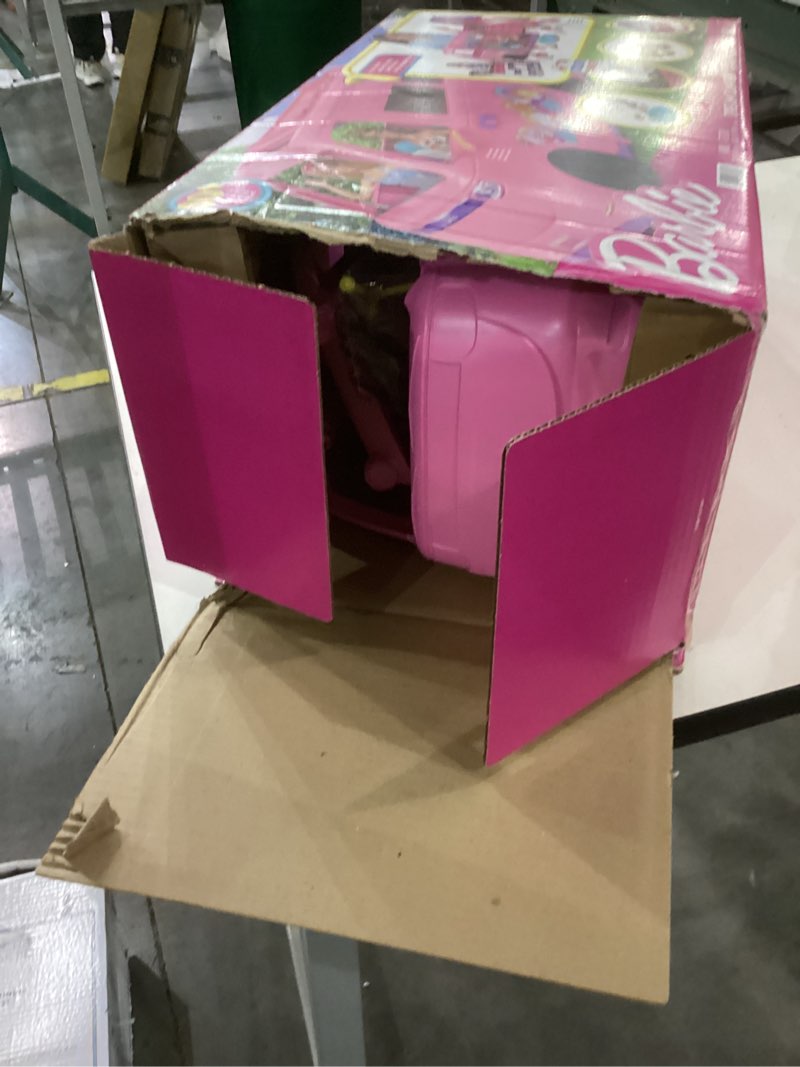 Condition photo showing New/Like New for Barbie Dream Camper Playset with Roof Tent, BBQ Grill with Color-Change Feature and 60+ Accessories