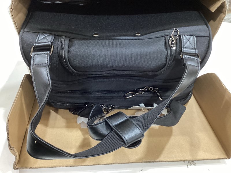 Condition photo showing Good Condition for luggex underseat carry on luggage with wheels, udk stylish lightweight under seat luggage, soft sided personal item suitcase for short trip (ux-core, all black, 16 inch) all black underseat 16-inch