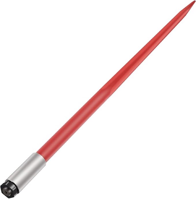 VEVOR Hay Spear 49" Bale Spear 4500 lbs Capacity, Bale Spike Quick Attach Square Hay Bale Spears 1 3/4" Wide, Red Coated Bale Forks, Bale Hay Spike with Hex Nut & Sleeve for Buckets Tractors Loader
