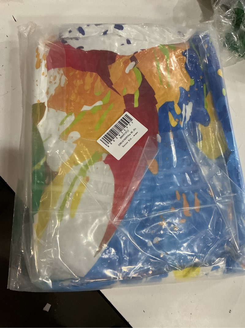 Condition photo showing New/Like New for soccer kids comforter set king size,watercolor tie-dye graffiti fashion bedding set,girls boys adults room decor,ball sports games honeycomb chic down comforter,bright duvet insert,2 pillowcases soccer 01 king