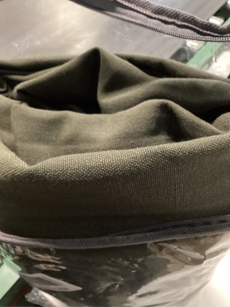 Condition photo showing Good Condition for Pinch Pleated Dark Olive Linen Curtains 108 Inches Long for Living Dining Room with Hooks Rings Back