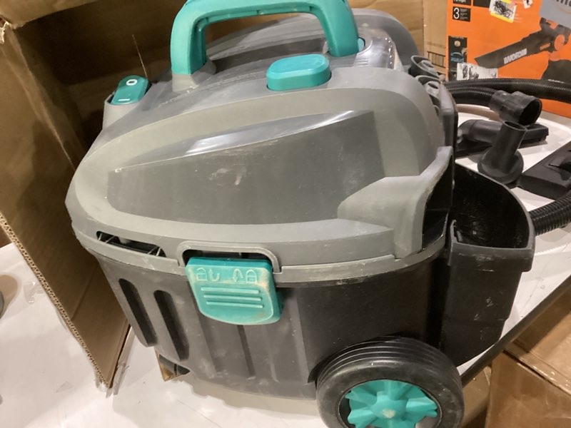 Condition photo showing As Is for Used missing pieces Kenmore KW3050 Wet Dry Canister Vac 4 Gallon 5 Peak HP 2-Stage Motor Vacuum Cleaner with Washable HEPA Filter & Dust Bags for Hard Floor & Carpet, Black