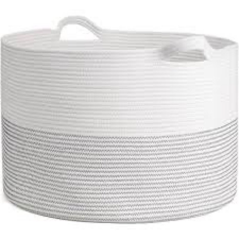 large cotton rope storage basket