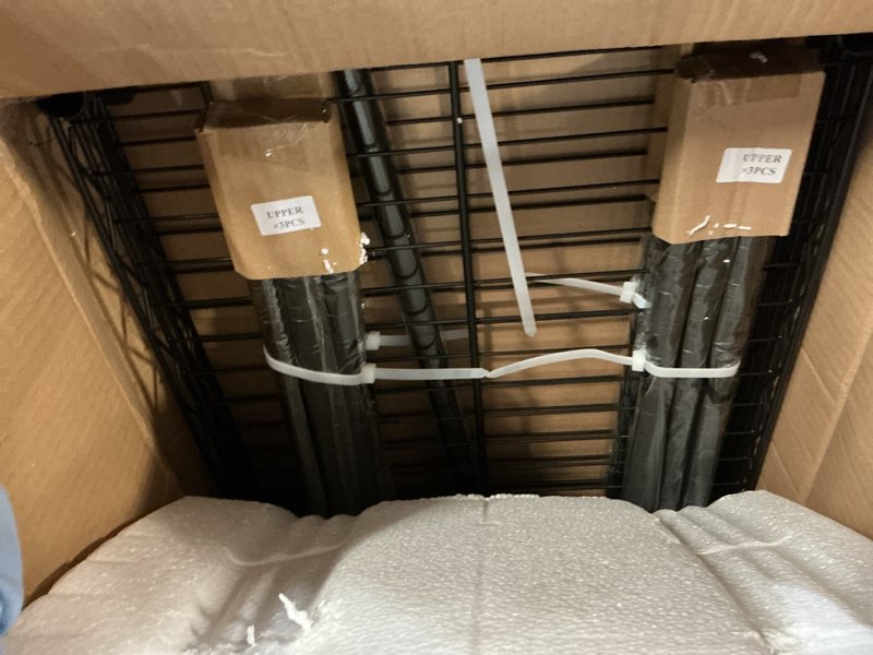 Condition photo showing New/Like New for serxis heavy duty garment rack for hanging clothes,wire metal clothing rack,adjustable portable clothing rack,freestanding open wardrobe organizer rack,39.5"l x 15.75"w x 75.6"h max load 600lbs,black