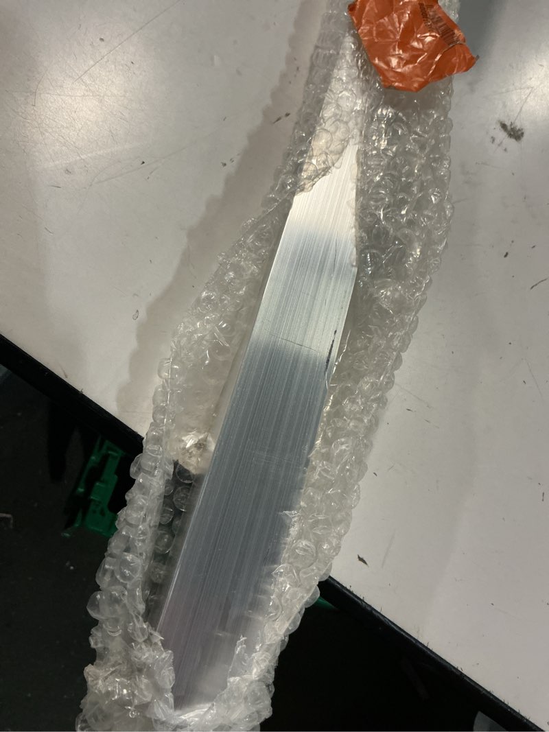 Condition photo showing As Is for m-d building products 60863 1-1/2 in. x 1-1/2 in. x 1/16 in. x 48 in. mill aluminum angle shape anodized 1-1/2 in x 1/16 in x 48 in