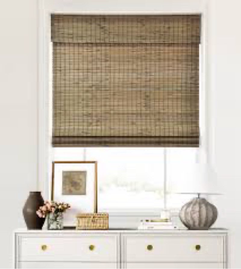 LazBlinds Cordless Bamboo Roman Shades, Privacy Blinds for Interior Windows, Room Darkening Roll Up 
