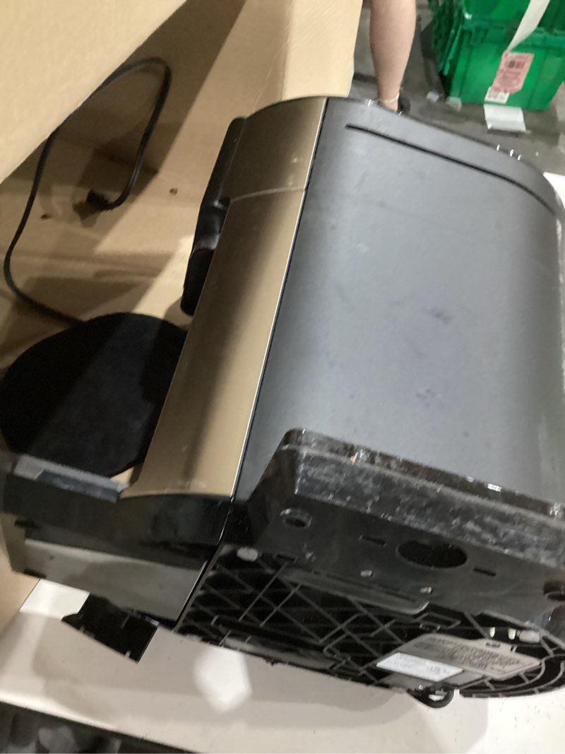 Condition photo showing As Is for de'longhi true brew drip coffee maker, built in grinder, single serve, 8 oz to 24 oz, hot or iced coffee, stainless, cam51025mb
