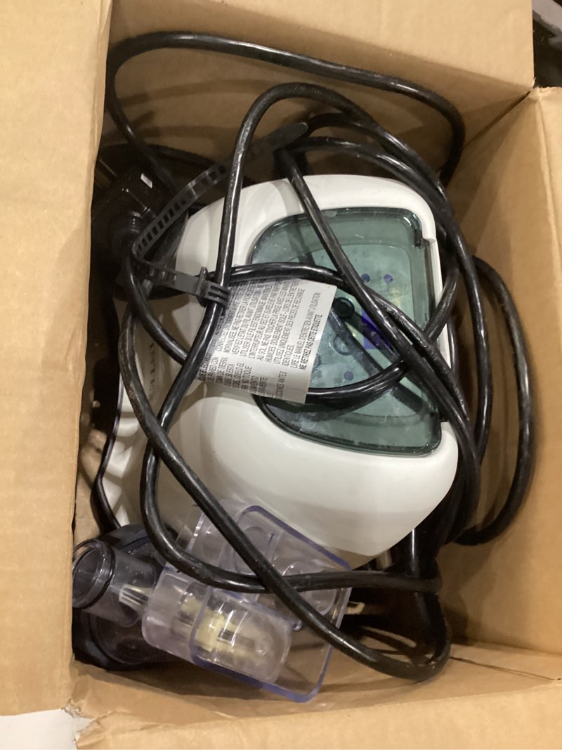 Condition photo showing As Is for intex krystal clear saltwater pool chlorine system for above ground pools up to 4,500 gallons, pool cleaner with automatic timer and self cleaning saltwater system max pool size 4,500 gal, not tested
