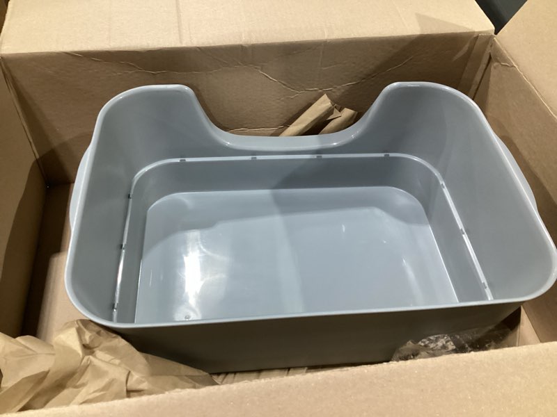 Condition photo showing Good Condition for Extra Large Cat Litter Box with High Sides,23.23\"×16.34\"×8.46\",Jumbo Kitty Litter Box with Low Entry,XL Cat Boxes for Indoor Cats,Easy to Clean,Anti-Splashing , GREY, SIMILAR TO STOCK PHOTOS