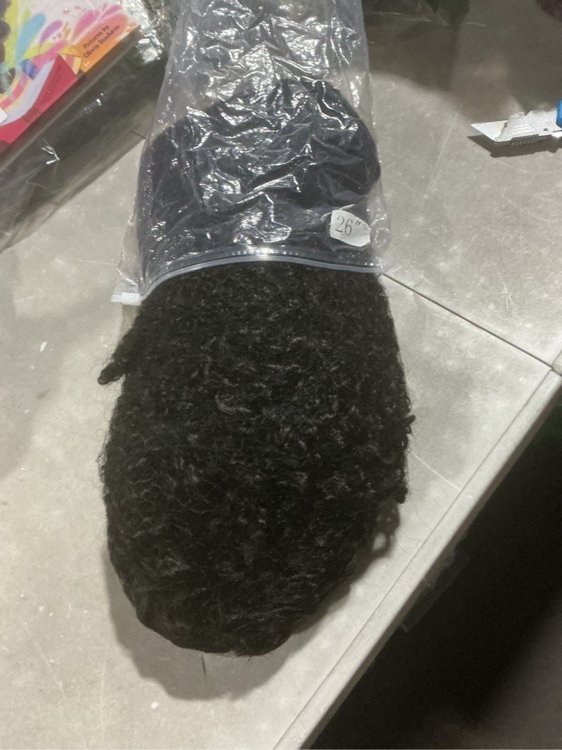 Condition photo showing Good Condition for kinky curly half wig human hair 200 density 3 in 1 seamless flip over half wigs human hair glueless wear and go beginner friendly afro wig human hair drawstring headband wig for women 26inch natural color 26 inch
