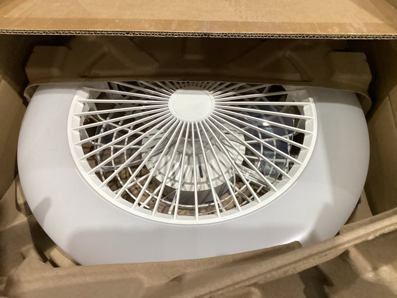 Condition photo showing Good Condition for Low Profile Ceiling Fan with Light,19 in Smart Bladeless Ceiling Fans with Alexa/Google Assistant/App Control Ambient Light White Flush Mount Ceiling Fans for Bedroom and Living Room