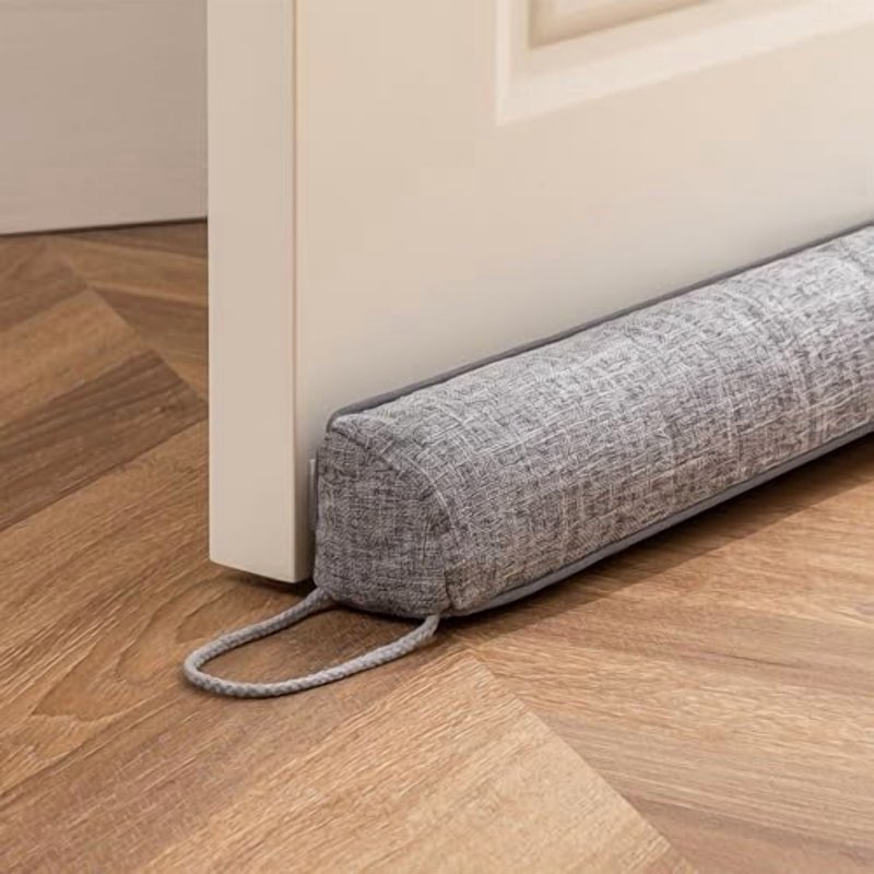sunolga 60" linen door draft stopper blocks hot and cold air with removable washable cover for botto