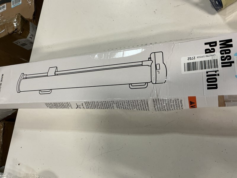 Condition photo showing New/Like New for reinforced 28 inch tall retractable baby gates for dogs, easy step over pet gate with support rods, 55" wide retractable dog gate, puppy gates for the house short dog gate for stairs, doorways, white white (28" tall x 55" wide)
