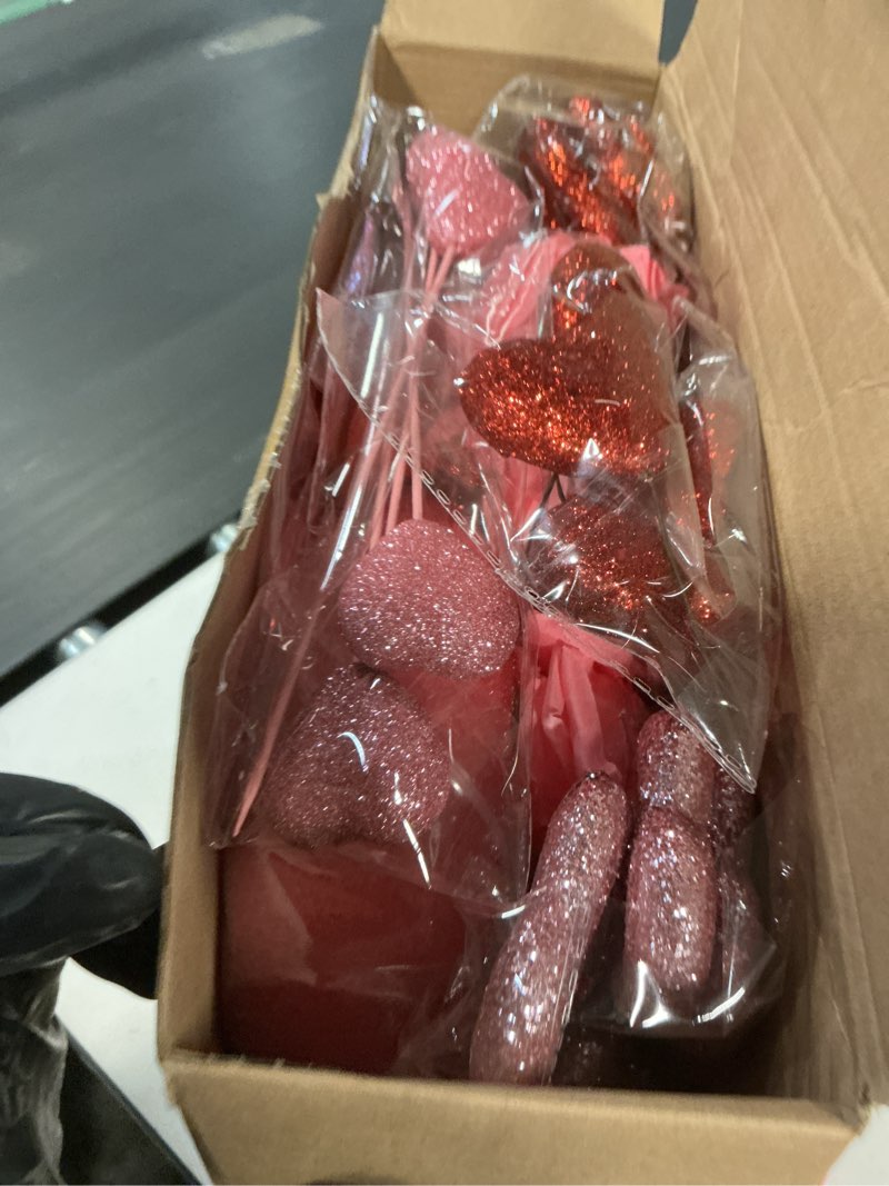Condition photo showing New/Like New for 85 Pcs Valentine Rose Decor- No Pole - 59" Rose Valentines Wreath for Curtain Rod Artificial Red and Pink Heart Wreath with Foam Noodle for Window Door Fireplace Home Wedding Anniversary