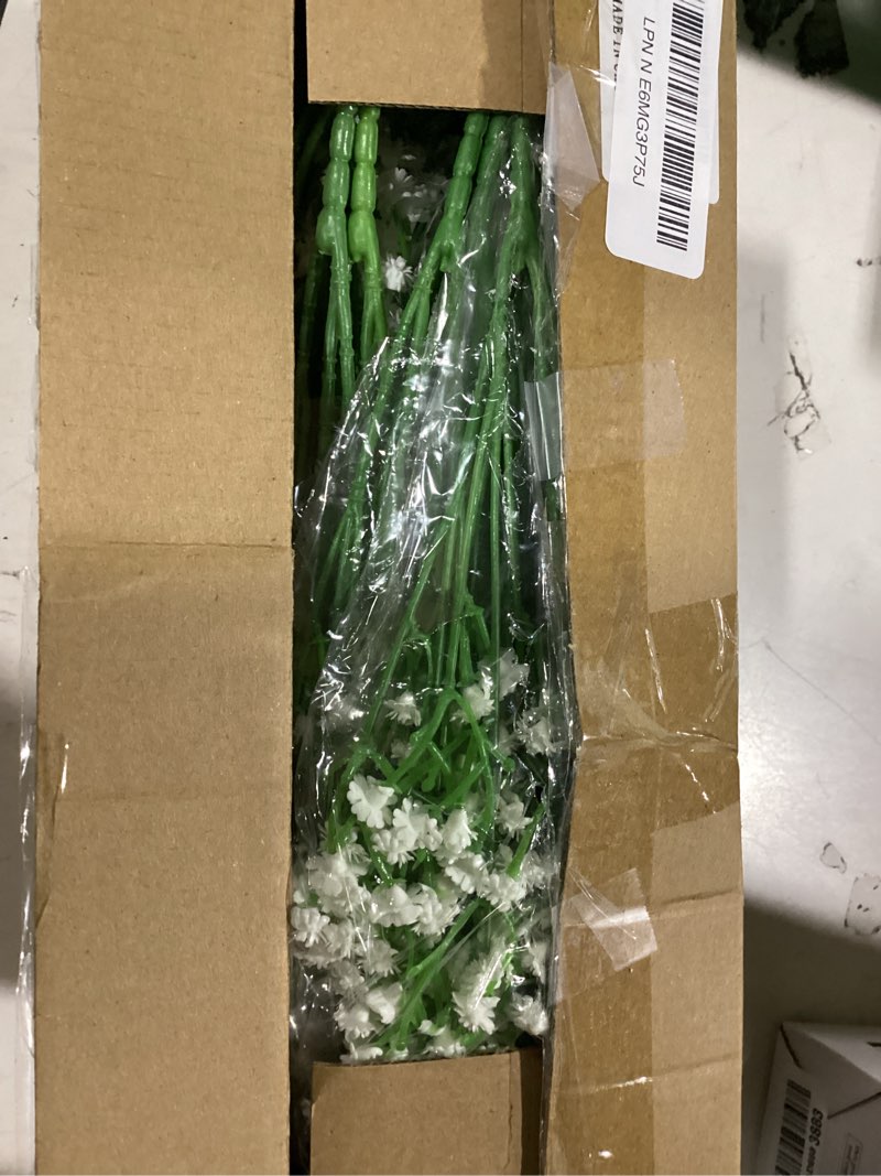 Condition photo showing New/Like New for yastouay babys breath artificial flowers, 30pcs fake white babys breath flowers artificial bulk, real touch faux babies breath gypsophila bouquet for wedding floral arrangement party decor white 30 pcs
