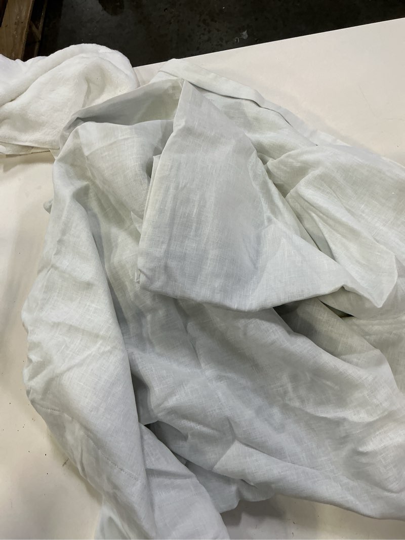 Condition photo showing Good Condition for european linen true blackout curtain, 48x84, white(of 1)