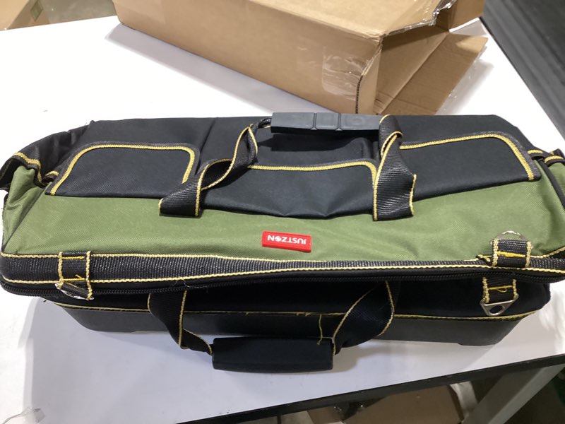 rolling tool bag with wheels for Electrician HVAC Tool Bag Organizer ?Hidden pull rod, plastic bottom, lightweight