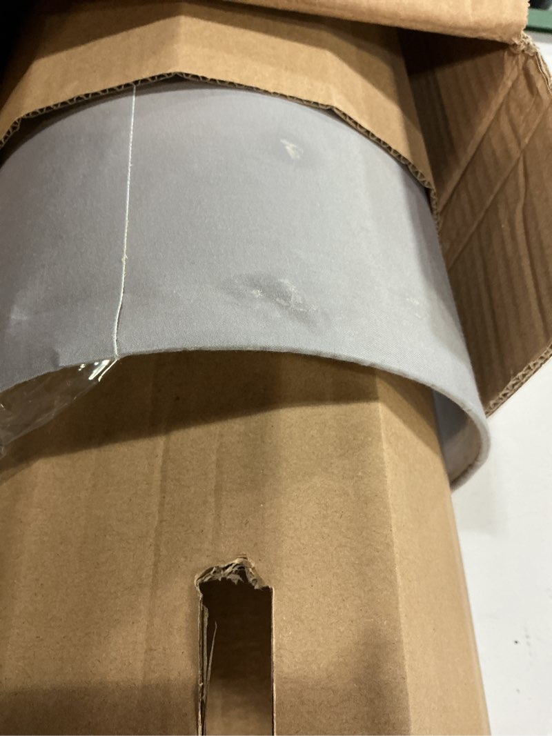 Condition photo showing As Is for BOCTP58KCR Simple Designs LT2044 - AQU-LB Brushed Steel Stick Table Desk Lamp with USB Charging Port and Drum Fabric Shade for inyanigsPladen, Wribel Watt, WEin1Bsittan th coftleed, Newitem