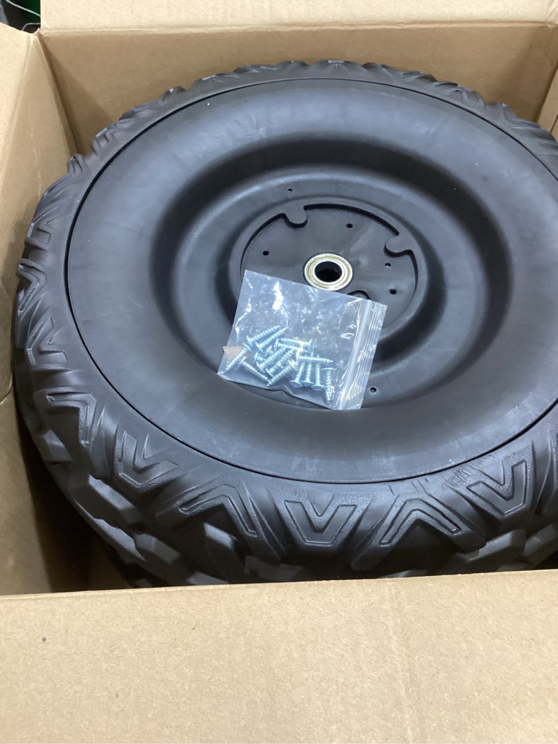 Condition photo showing Good Condition for 2Pack 37CM/14.5'' EVA Soft Compound Alligator Tire for Kids Ride on Car Power Wheels Tires&Wheels Upgrade,1.6CM/0.63in Aperture Front/Rear Gator Wheel for SUV/UTV/ATV JEEP Replacement Parts