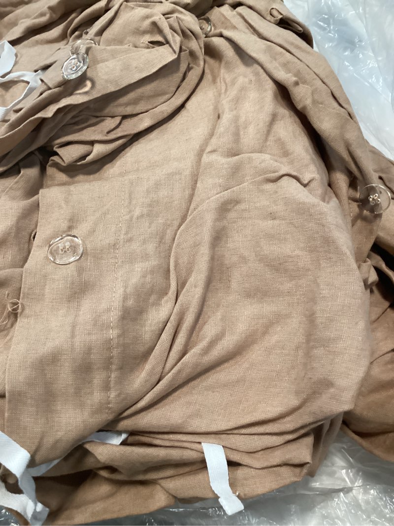 Condition photo showing As Is for european linen duvet cover set, king/cal king, desert sunset