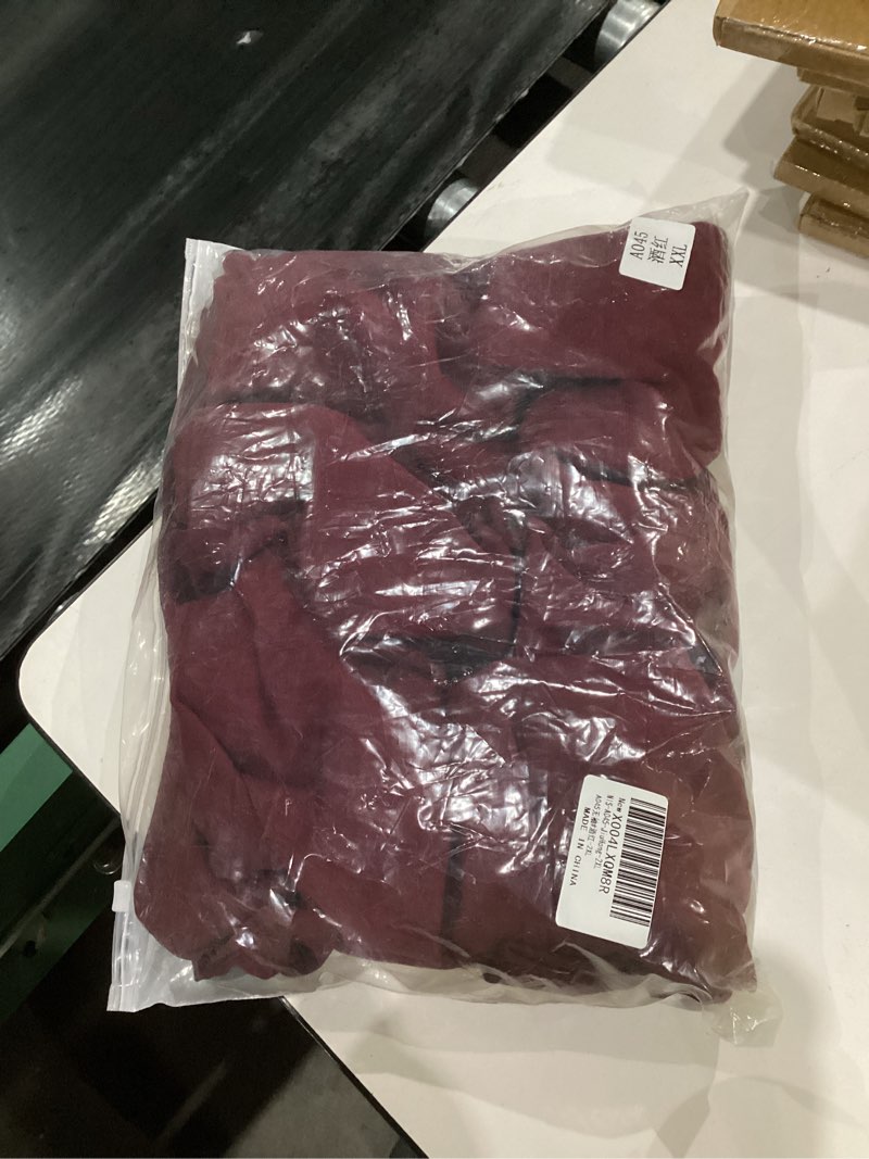 Condition photo showing Good Condition for Nova In Sky Women's 2025 One Shoulder Bodycon Ruched Midi Dresses Slit Formal Cocktail Fall Wedding Guest Dresses Wine Red Small