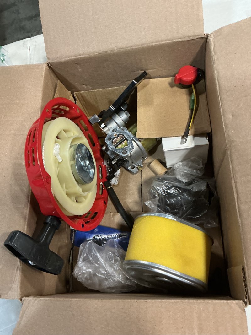 Condition photo showing As Is for gx160 gx200 carburetor compatible with honda gx120 gx140 gx 160 gx168 gx200 5hp 5.5hp 6.5hp engine, gx160 carburetor + recoil starter + ignition coil + air filter tune up kit