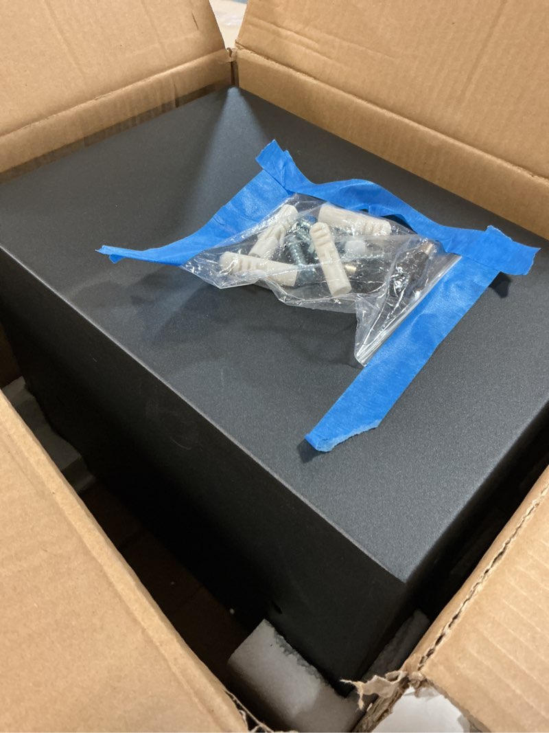 Condition photo showing As Is for 1.3 Cub Small Safes for Home Use Fire and Water Proof, Digital Security Box Fireproof Safe Box with Combination Lock, Smart Alarm System and Removable Shelf, Personal Safe for Home Documents Valuables 1.3Cuft