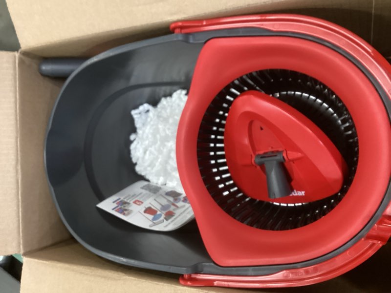 Condition photo showing Good Condition for O-Cedar EasyWring Microfiber Spin Mop, Bucket Floor Cleaning System, Red, Gray, Standard