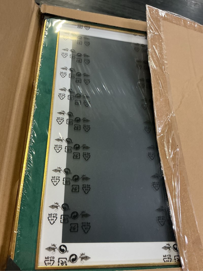 Condition photo showing Good Condition for suede 14x18 frame - single frame, christmas elegant green 14 x 18 poster frame with mat for 12x16, 14x18 picture frames for artwork, puzzles, photos and movie posters green 14" x 18" / 12" x 16" mat
