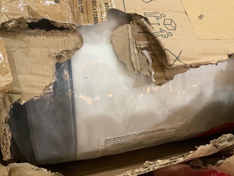 Condition photo showing Good Condition for zinus 12 inch comfort support hybrid mattress [new version], full, fiberglass free, medium plush, motion isolation, certified safe foams & fabric, mattress in a box white full 12" comfort support hybrid (new small box)