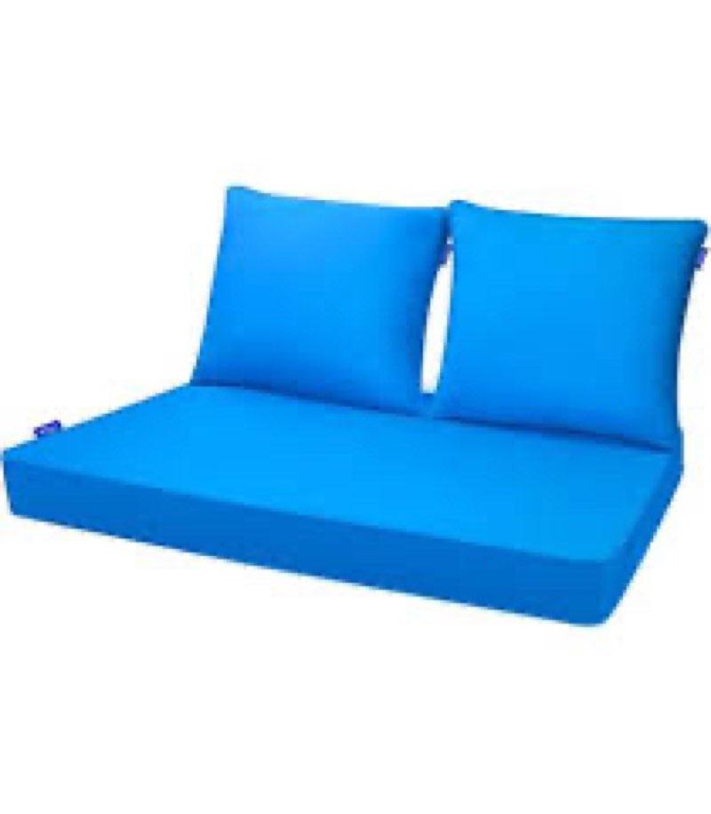 outdoor loveseat cushion set 44'' x 24'', outdoor cushions for patio furniture with fastness cover, 