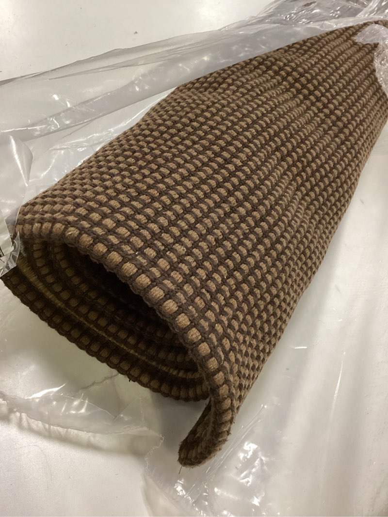 Condition photo showing As Is for Braided Runner Rug 2x7 Ft Washable Runners for Hallways Non Slip Rubber Backed Kitchen Runners Cotton Entryway Runner Indoor, Woven Floor Carpet for Hall Kitchen Bedroom, Brown 2' x 7' (Runner) Brown