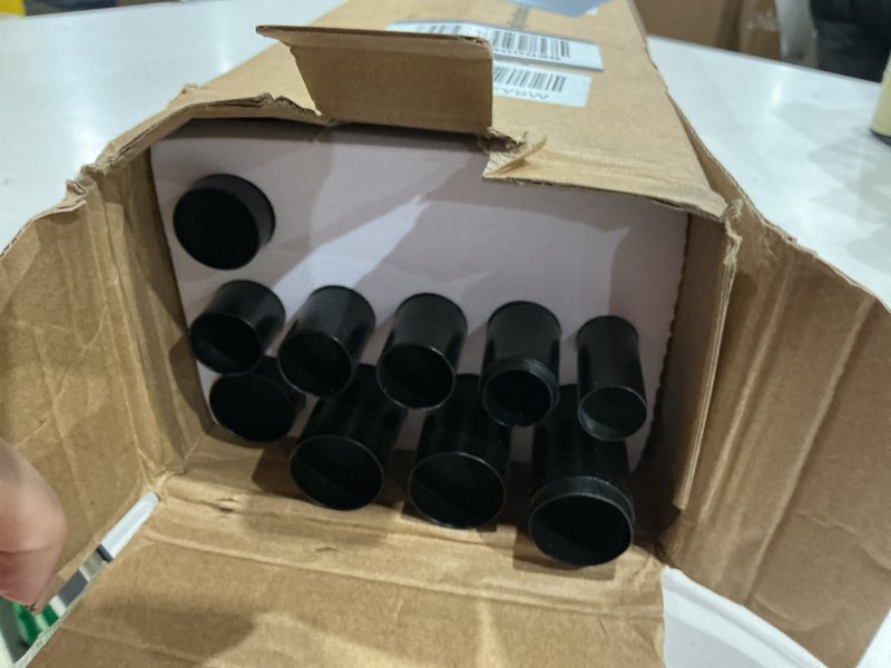 Condition photo showing As Is for tonial1 inch double curtain rods 72 to 144 inch (6 to 12 ft), heavy duty decorative drapery rod for windows 69 to 140 inch (5.75 to 11.7 ft) with classic cap finial, black black 72-144"
