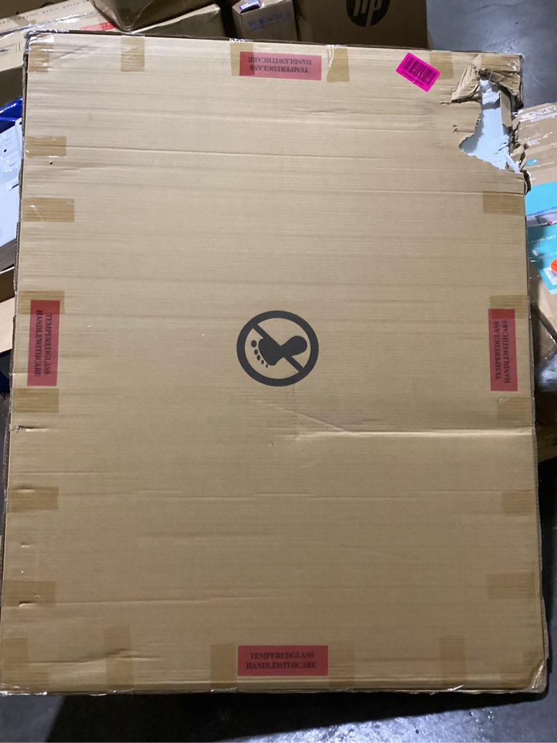 Condition photo showing As Is for Tempered Glass Cutting Board, 12x8" Cutting Board for Kitchen Counter,Small Size Clear Glass,with Non-Slip Feet, Scratch Resistant,Heat Resistant