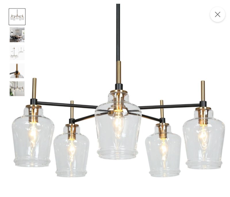 Grandia 5-Light Black and Brass Chandelier