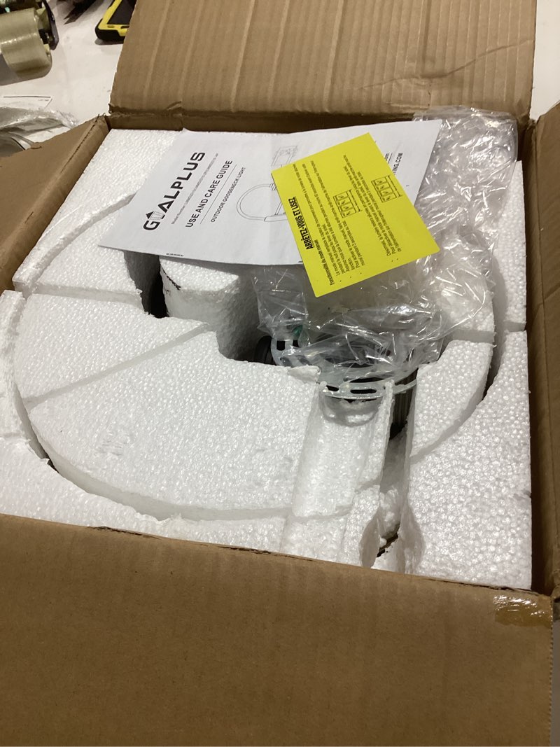 Condition photo showing Good Condition for 12in Exterior Barn Light Motion Sensor Black Outdoor Gooseneck Lighting Wall Mount Dusk to Dawn Farmhouse Style Outside Porch Light Fixture Outdoor Garage Barn Door Light for House 12" Dome