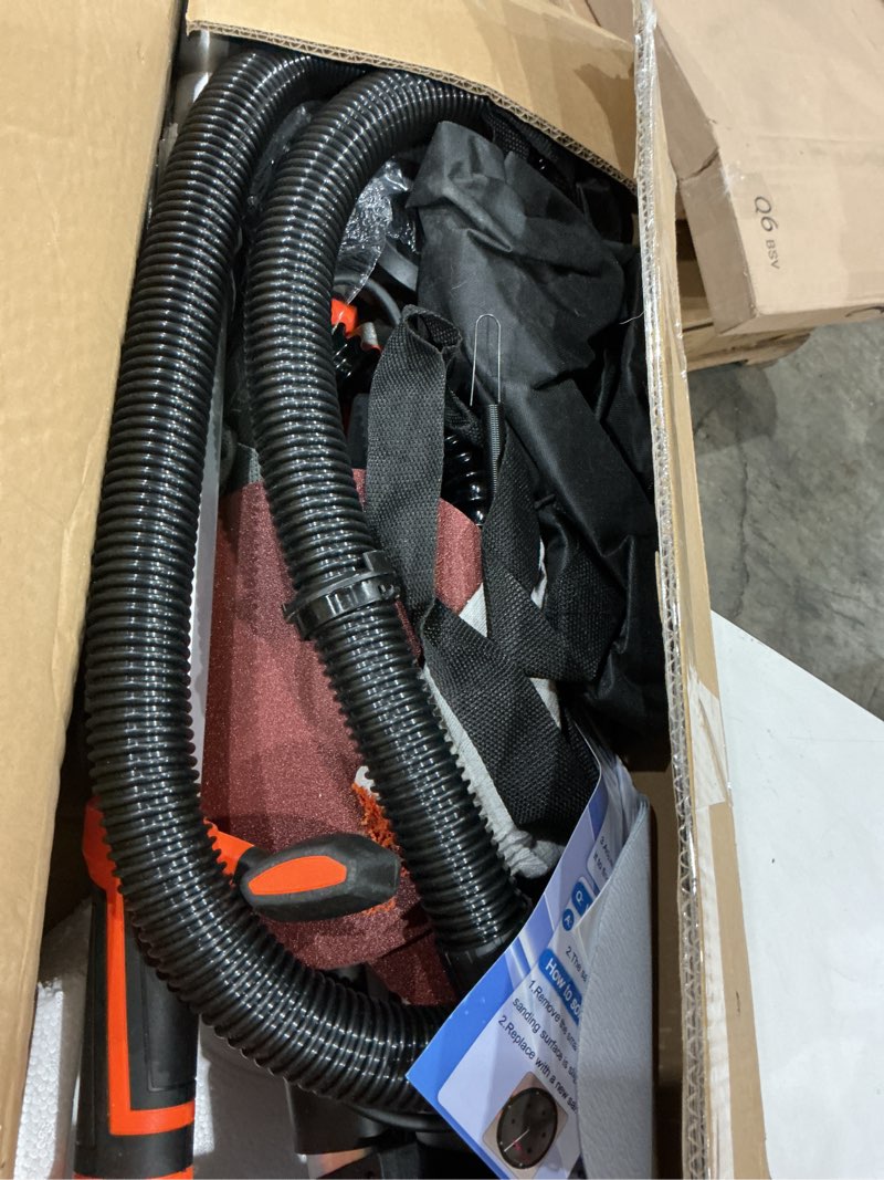 Condition photo showing Good Condition for drywall sander, 1000w popcorn ceiling removal tool, automatic drywall sander with vacuum dust collection, led light, 6 variable speed 800-2200rpm, foldable & extendable handle,15pcs sanding discs