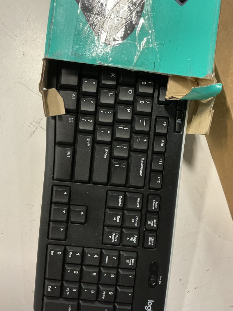 Condition photo showing As Is for logitech mk270 wireless keyboard and mouse combo for windows, 2.4 ghz wireless, compact mouse, 8 multimedia and shortcut keys, 2-year battery life, for pc, laptop - black