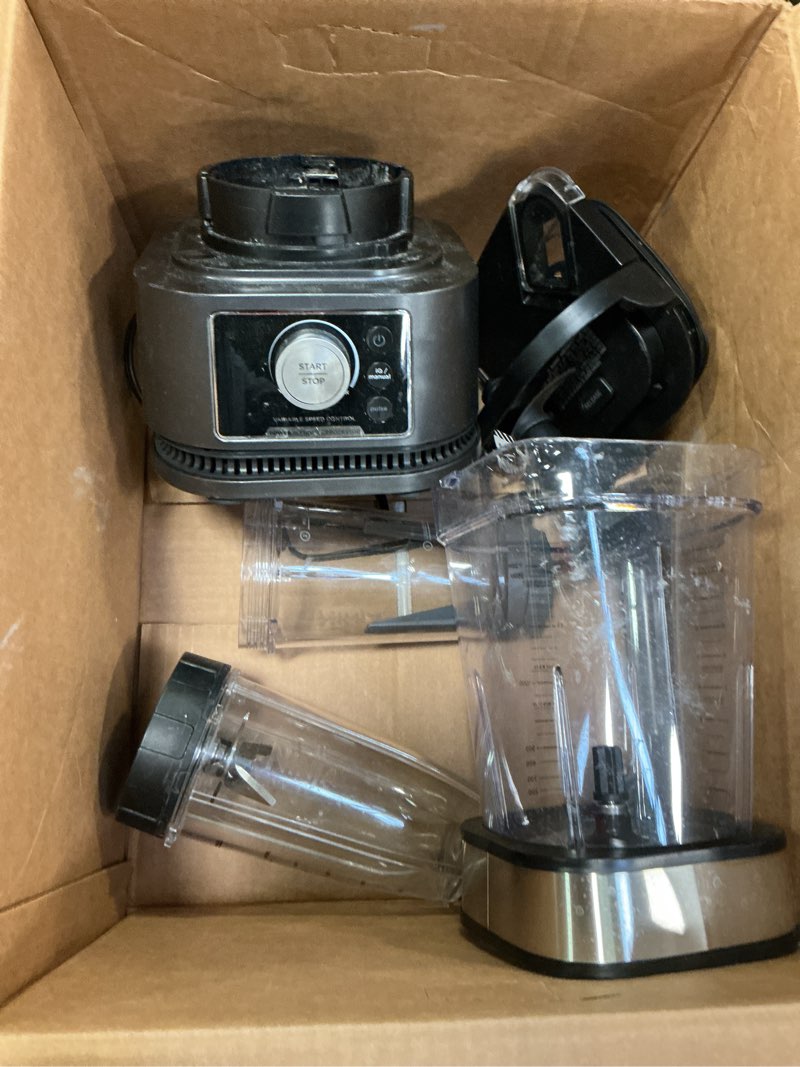 Condition photo showing As Is for Ninja Blender & Food Processor Combo, Foodi Power Blender System for Smoothies, Bowls, Spreads & Shakes, 6 Functions, 72-oz Pitcher, To-Go Cups, Silver, SS401 1600 Peak Watts