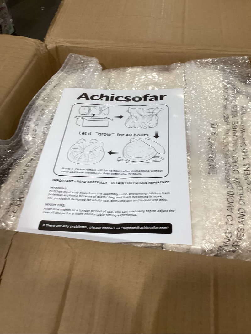 Condition photo showing New/Like New for Bean Bag Chair for Adults Teens Giant Faux Fur Bean Bag Chairs with Filler Fluffy Plush Cat Shaped Beanbag Couch Comfy Accent Floor Sofa for Gaming, Reading in Living Room, Bedroom, Dorm Beige Large